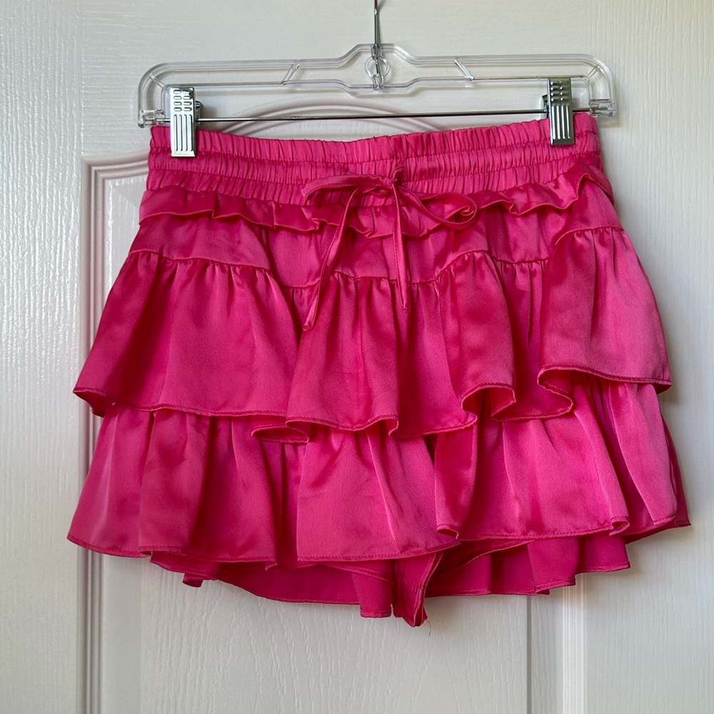 Day + Moon Hot Pink Ruffled Skort